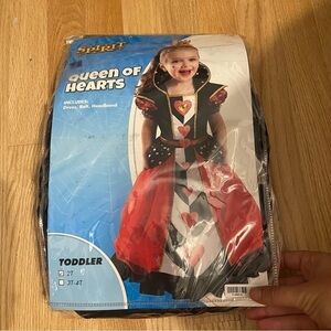 Queen of Hearts Spirit of Halloween Costume 2T Red Black White Kids Girls